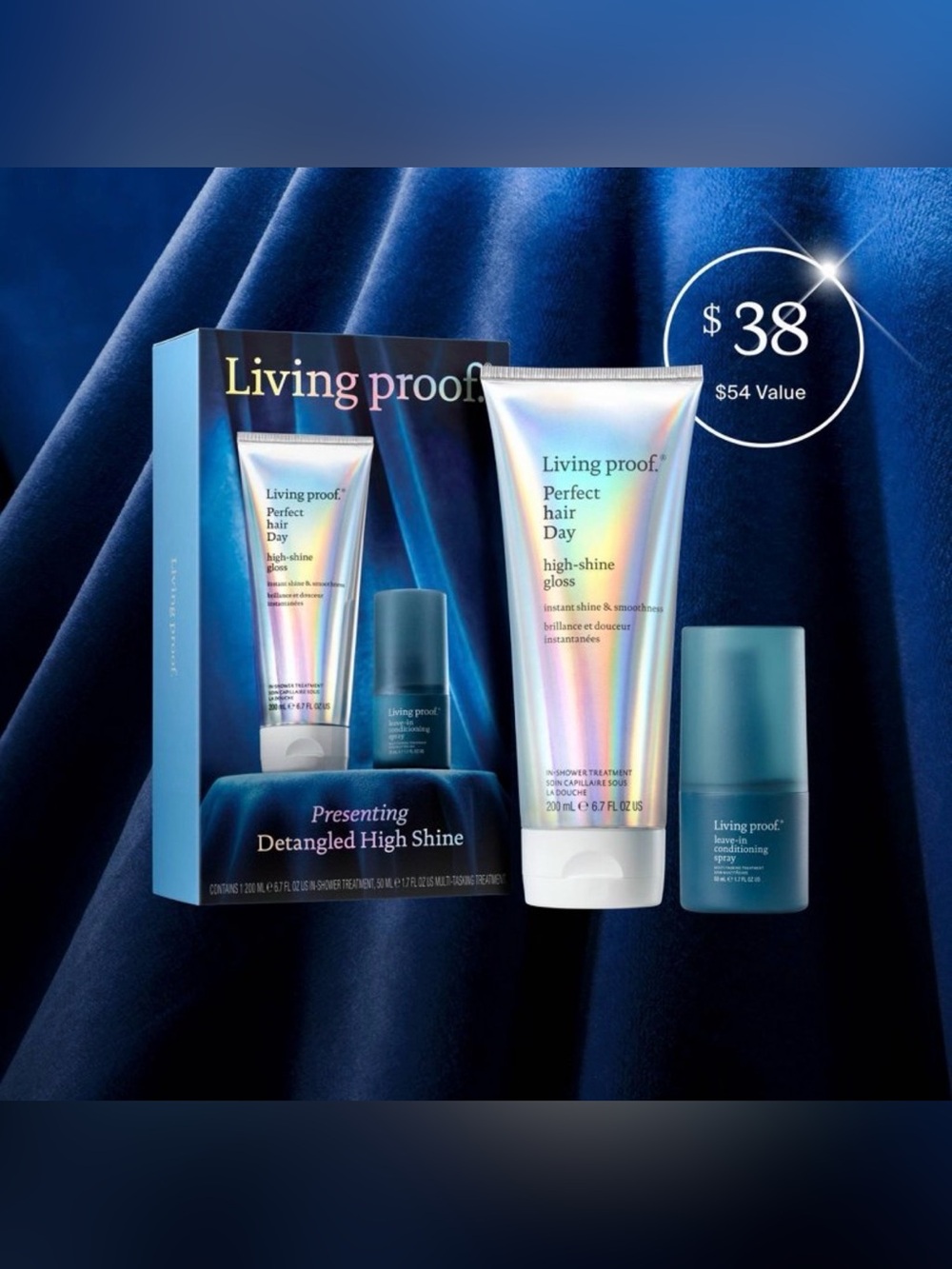Living Proof Detangled Shine Conditioner Holiday Hair Kit New NWT